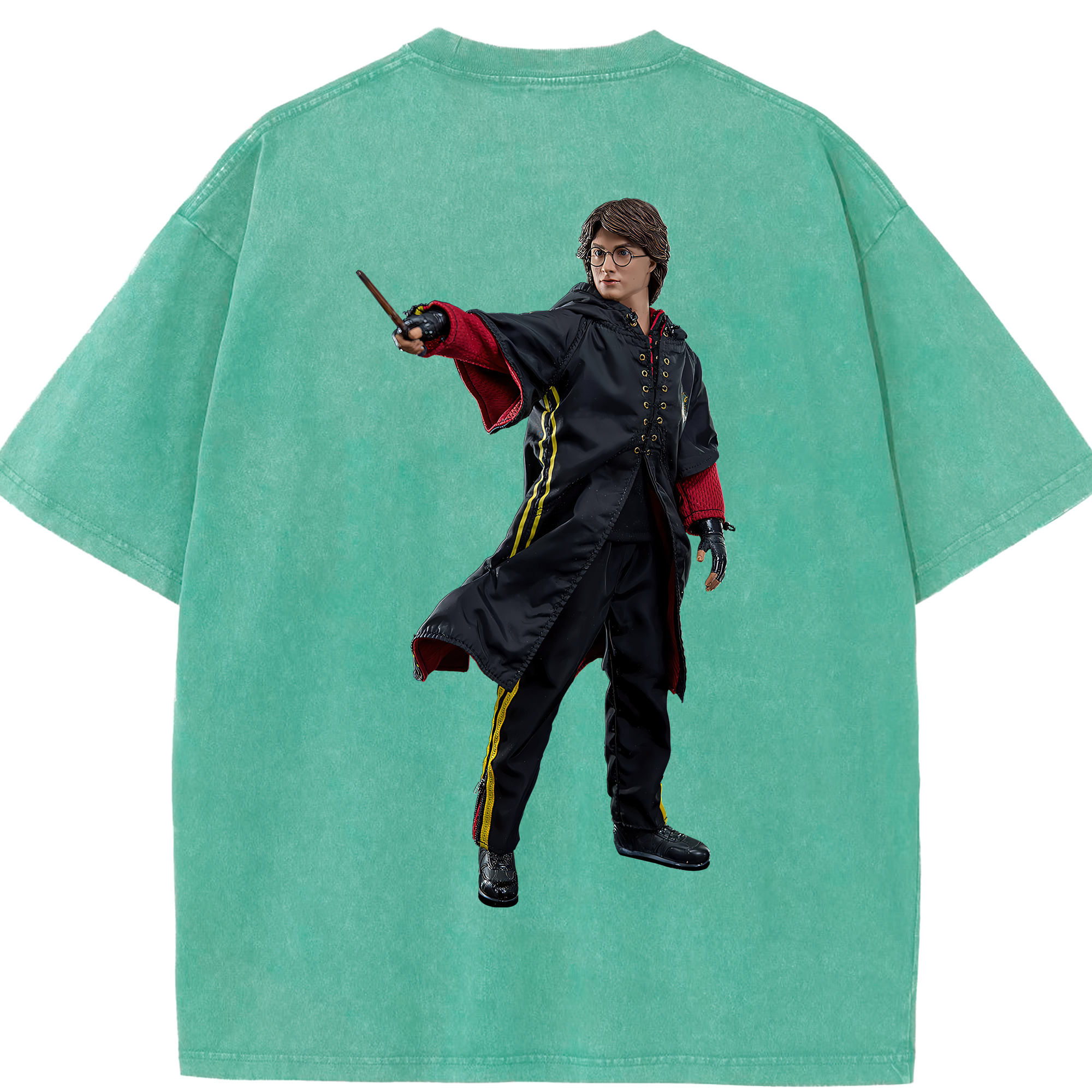 （画像用） Harry Potter ハリー・ポッターシリーズ 綿100% ヴィンテージ風 半袖Tシャツ（背面プリント）